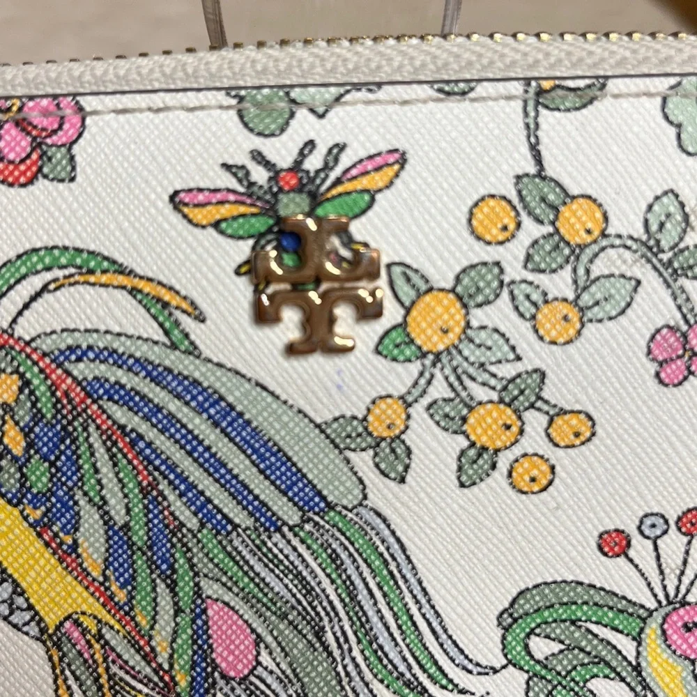 Tory Burch RARE Emerson Paradise Floral Zip Wallet / Wristlet